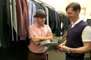 Brothers Joel (left) and Aaron Clutts with the B.vander clothing line at Dornink.