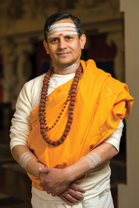 Khimanand Upreti, a priest with the Hindu Temple and Cultural Center of Iowa.