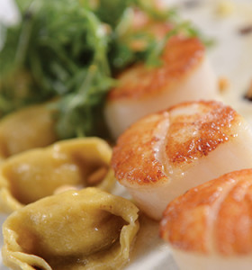 Cauliflower agnolotti provides a perfect accompaniment to Centro’s expertly seared sea scallops.