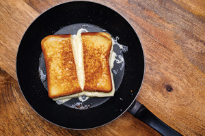A grilled cheese sandwich is best with a gooey cheese -- but it's never bad.